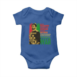 Haile Selassie Quotes Baby Onesie Until The Philosophy Which Holds One Race Speech War TS11 Royal Blue Print Your Wear