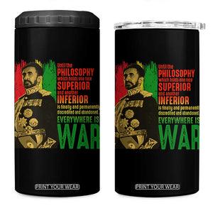 Haile Selassie Quotes 4 in 1 Can Cooler Tumbler Until The Philosophy Which Holds One Race Speech War TS11 One Size: 16 oz Black Print Your Wear