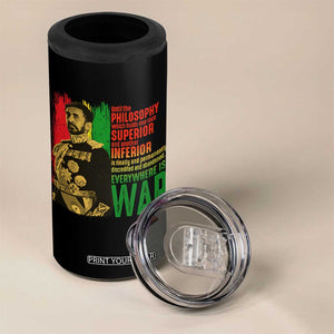 Haile Selassie Quotes 4 in 1 Can Cooler Tumbler Until The Philosophy Which Holds One Race Speech War TS11 Print Your Wear