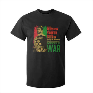Haile Selassie Quotes T Shirt For Kid Until The Philosophy Which Holds One Race Speech War TS11 Black Print Your Wear