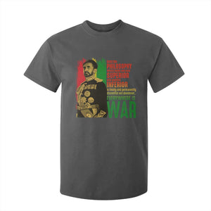 Haile Selassie Quotes T Shirt For Kid Until The Philosophy Which Holds One Race Speech War TS11 Dark Heather Print Your Wear