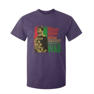 Haile Selassie Quotes T Shirt For Kid Until The Philosophy Which Holds One Race Speech War TS11 Purple Print Your Wear