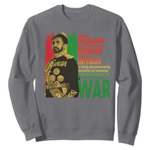 Haile Selassie Quotes Sweatshirt Until The Philosophy Which Holds One Race Speech War TS11 Charcoal Print Your Wear