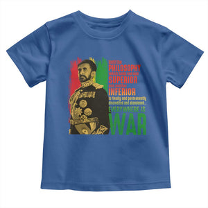 Haile Selassie Quotes Toddler T Shirt Until The Philosophy Which Holds One Race Speech War TS11 Royal Blue Print Your Wear