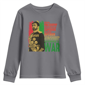 Haile Selassie Quotes Youth Sweatshirt Until The Philosophy Which Holds One Race Speech War TS11 Charcoal Print Your Wear