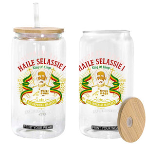 Haile Selassie Glass Can Ras Tafari King Of Kings His Imperial Majesty TS11 Print Your Wear