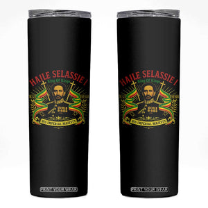 Haile Selassie Skinny Tumbler Ras Tafari King Of Kings His Imperial Majesty TS11 Black Print Your Wear