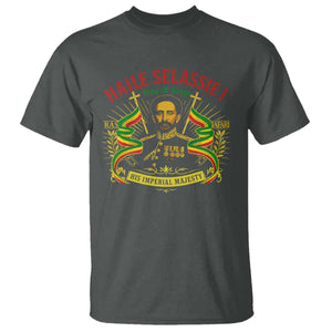 Haile Selassie T Shirt Ras Tafari King Of Kings His Imperial Majesty TS11 Dark Heather Print Your Wear