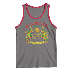 Haile Selassie Tank Top Ras Tafari King Of Kings His Imperial Majesty TS11 Deep Heather Red Print Your Wear