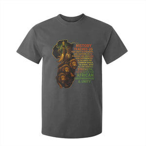 Haile Selassie Quotes T Shirt For Kid History Teaches Us That Unity Is Strength Rasta Lions of Judah TS11 Dark Heather Print Your Wear