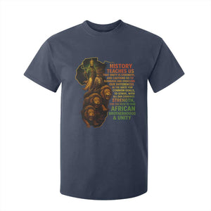 Haile Selassie Quotes T Shirt For Kid History Teaches Us That Unity Is Strength Rasta Lions of Judah TS11 Navy Print Your Wear