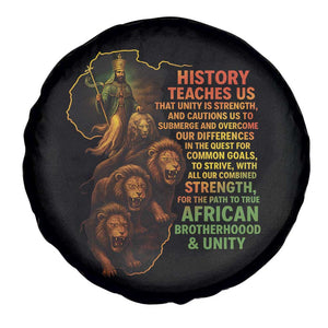 Haile Selassie Quotes Spare Tire Cover History Teaches Us That Unity Is Strength Rasta Lions of Judah TS11 Print Your Wear