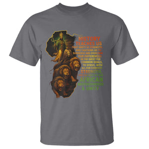 Haile Selassie Quotes T Shirt History Teaches Us That Unity Is Strength Rasta Lions of Judah TS11 Charcoal Print Your Wear