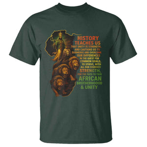 Haile Selassie Quotes T Shirt History Teaches Us That Unity Is Strength Rasta Lions of Judah TS11 Dark Forest Green Print Your Wear