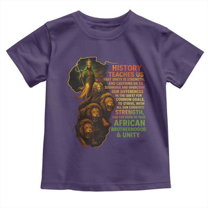 Haile Selassie Quotes Toddler T Shirt History Teaches Us That Unity Is Strength Rasta Lions of Judah TS11 Purple Print Your Wear