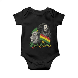 Jah Soldier Baby Onesie Lion Of Judah Reggae Rastafari Flag TS11 Black Print Your Wear