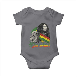 Jah Soldier Baby Onesie Lion Of Judah Reggae Rastafari Flag TS11 Charcoal Print Your Wear