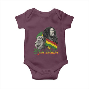 Jah Soldier Baby Onesie Lion Of Judah Reggae Rastafari Flag TS11 Maroon Print Your Wear