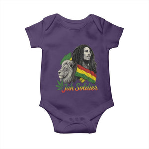 Jah Soldier Baby Onesie Lion Of Judah Reggae Rastafari Flag TS11 Purple Print Your Wear