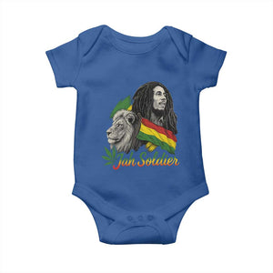 Jah Soldier Baby Onesie Lion Of Judah Reggae Rastafari Flag TS11 Royal Blue Print Your Wear