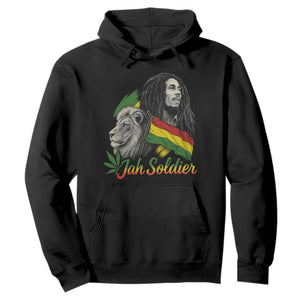 Jah Soldier Hoodie Lion Of Judah Reggae Rastafari Flag TS11 Black Print Your Wear