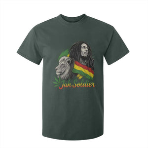 Jah Soldier T Shirt For Kid Lion Of Judah Reggae Rastafari Flag TS11 Dark Forest Green Print Your Wear
