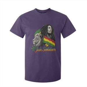 Jah Soldier T Shirt For Kid Lion Of Judah Reggae Rastafari Flag TS11 Purple Print Your Wear