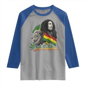 Jah Soldier Raglan Shirt Lion Of Judah Reggae Rastafari Flag TS11 Sport Gray Royal Print Your Wear