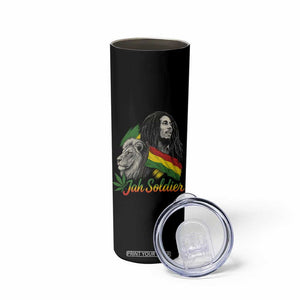 Jah Soldier Skinny Tumbler Lion Of Judah Reggae Rastafari Flag TS11 Print Your Wear