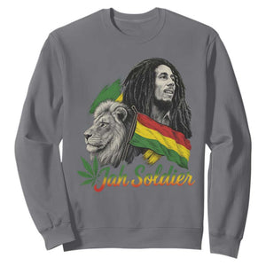 Jah Soldier Sweatshirt Lion Of Judah Reggae Rastafari Flag TS11 Charcoal Print Your Wear