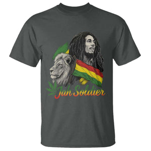 Jah Soldier T Shirt Lion Of Judah Reggae Rastafari Flag TS11 Dark Heather Print Your Wear