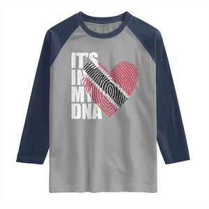 Its In My DNA Trinidadian And Tobagonian Raglan Shirt Trinidad And Tobago Flag TS11 Sport Gray Navy Print Your Wear