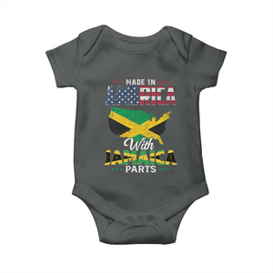 Made In America With Jamaica Parts Baby Onesie Jamaican American TS11 Dark Heather Print Your Wear