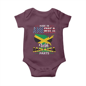 Made In America With Jamaica Parts Baby Onesie Jamaican American TS11 Maroon Print Your Wear