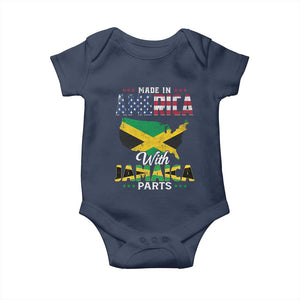 Made In America With Jamaica Parts Baby Onesie Jamaican American TS11 Navy Print Your Wear