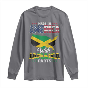Made In America With Jamaica Parts Long Sleeve Shirt Jamaican American TS11 Charcoal Print Your Wear