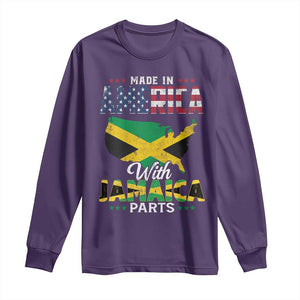 Made In America With Jamaica Parts Long Sleeve Shirt Jamaican American TS11 Purple Print Your Wear