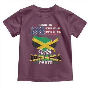 Made In America With Jamaica Parts Toddler T Shirt Jamaican American TS11 Maroon Print Your Wear