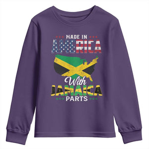 Made In America With Jamaica Parts Youth Sweatshirt Jamaican American TS11 Purple Print Your Wear