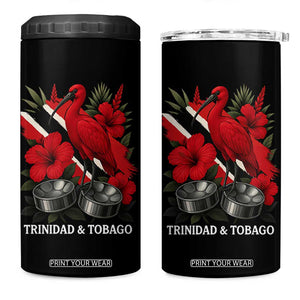 Trinidadian and Tobagonian Pride 4 in 1 Can Cooler Tumbler Trinidadian Roots Scarlet Ibis Steelpans TS11 One Size: 16 oz Black Print Your Wear