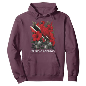 Trinidadian and Tobagonian Pride Hoodie Trinidadian Roots Scarlet Ibis Steelpans TS11 Maroon Print Your Wear