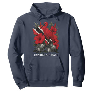 Trinidadian and Tobagonian Pride Hoodie Trinidadian Roots Scarlet Ibis Steelpans TS11 Navy Print Your Wear