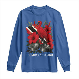 Trinidadian and Tobagonian Pride Long Sleeve Shirt Trinidadian Roots Scarlet Ibis Steelpans TS11 Royal Blue Print Your Wear