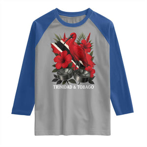 Trinidadian and Tobagonian Pride Raglan Shirt Trinidadian Roots Scarlet Ibis Steelpans TS11 Sport Gray Royal Print Your Wear