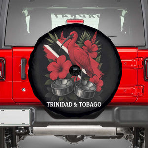 Trinidadian and Tobagonian Pride Spare Tire Cover Trinidadian Roots Scarlet Ibis Steelpans TS11 Black Print Your Wear
