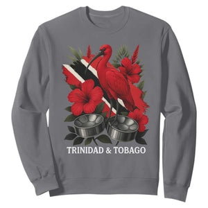 Trinidadian and Tobagonian Pride Sweatshirt Trinidadian Roots Scarlet Ibis Steelpans TS11 Charcoal Print Your Wear