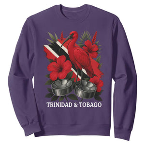 Trinidadian and Tobagonian Pride Sweatshirt Trinidadian Roots Scarlet Ibis Steelpans TS11 Purple Print Your Wear