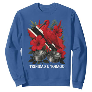 Trinidadian and Tobagonian Pride Sweatshirt Trinidadian Roots Scarlet Ibis Steelpans TS11 Royal Blue Print Your Wear
