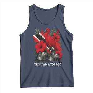 Trinidadian and Tobagonian Pride Tank Top Trinidadian Roots Scarlet Ibis Steelpans TS11 Navy Print Your Wear