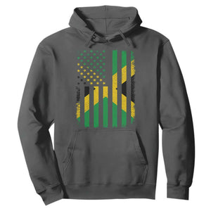 Jamaican American Distressed Patriotic Flag Hoodie TS11 Dark Heather Print Your Wear